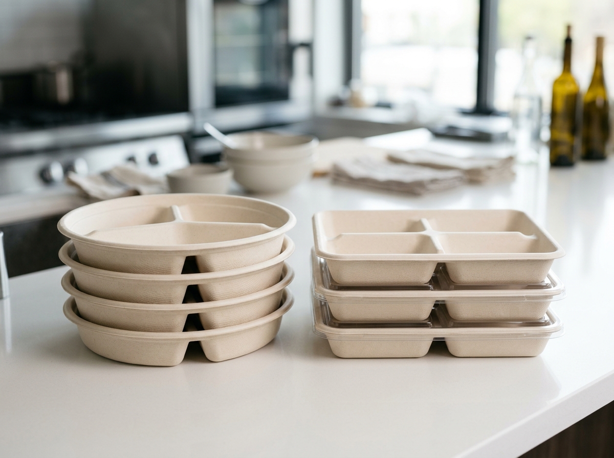 3 & 4 Compartment Bagasse Plates